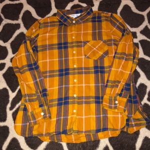 XLARGE Gold Plaid Button Down Shirt